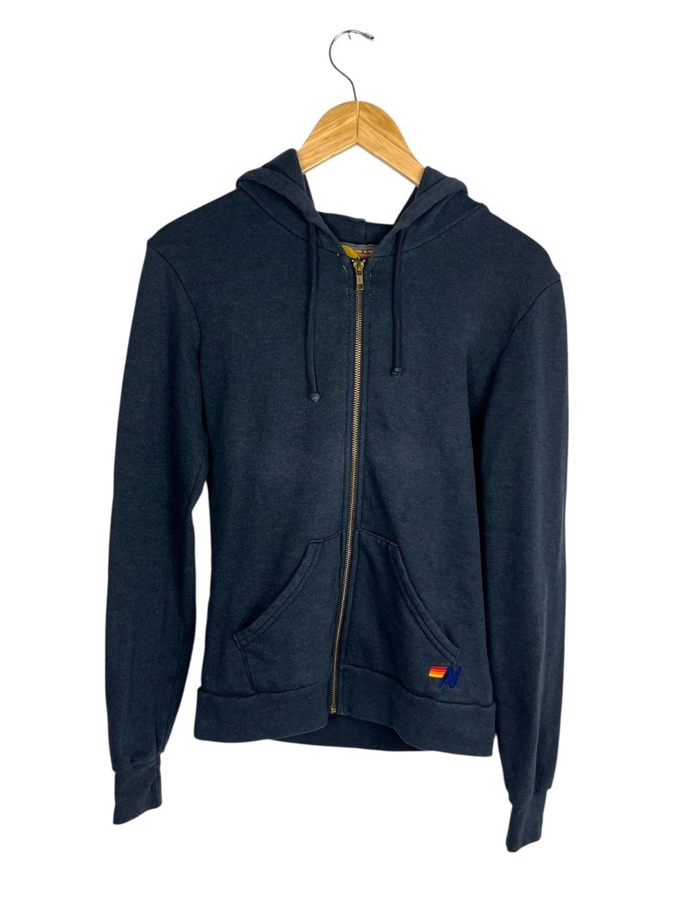 Aviator Nation Zip Up Hoodie Rainbow Logo Unisex XS Metallic Lightening Bolt - Picture 7 of 13